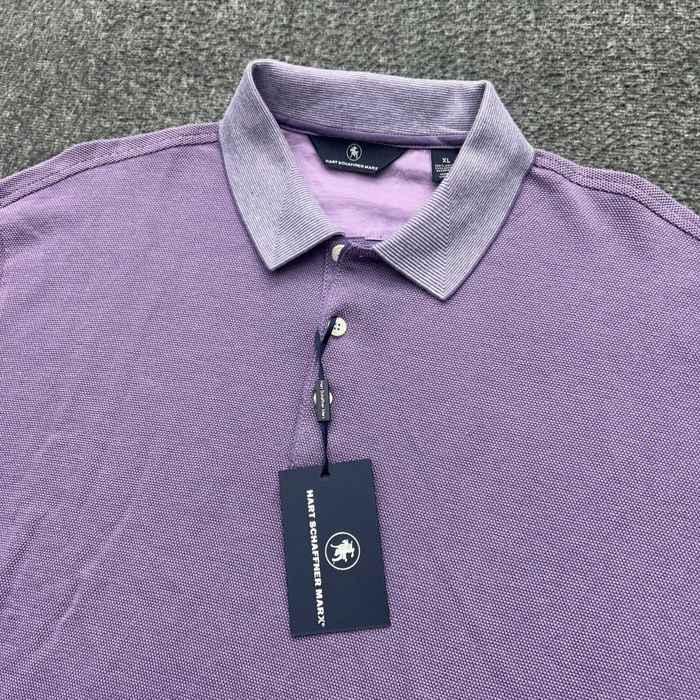 Hart Schaffner Marx Mens Cotton Polo Shirt XL Purple